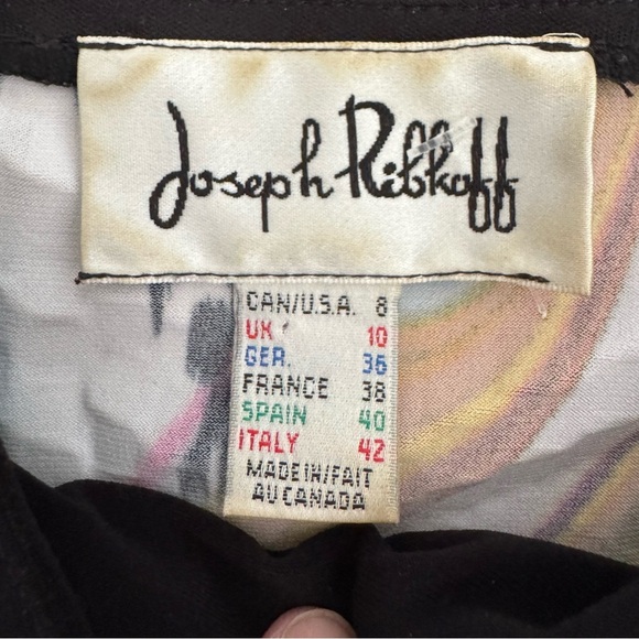 Rare Joseph Ribkoff Multicolour Jacket+Matching skirt shiny abstract Art to Wear - Picture 4 of 12
